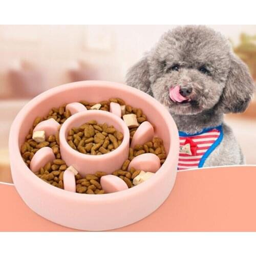 1PCS Pet Dog Bowl Healthy Soft Rubber Slow Food Feeder Anti Choke Travel Bowl For Cat Dog Slow Food Bowl Food Feeding