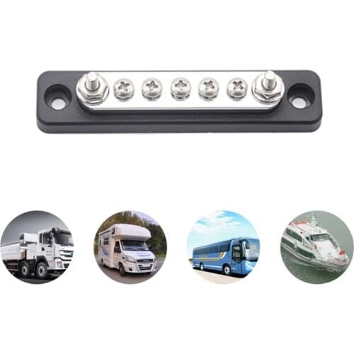 124B Wearproof 5 Way Bus Bar 100 Amp Power Distribution Box Screw Terminal Studs Terminal Blocks Ground Circuit