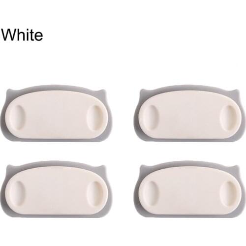 4Pcs Creative Plug Storage Rack Pig Nose Shape Reusable HIPS Punch-free Easy to Paste Power Plug Holder for Bathroom 4 Colors