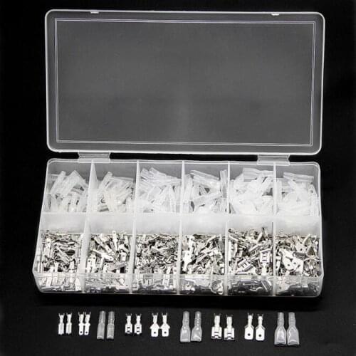 450PCS 2.8/4.8/6.3mm Assorted Automotive Splice Crimp Terminals Insulated Electrical Wire Butt Connectors Kit Female Male Spade