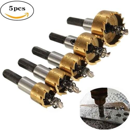 5pc High Speed Steel Punch Sheet Metal Reaming 16-30mm Titanium Plated Hole Opener Stainless Steel Tapper Sets