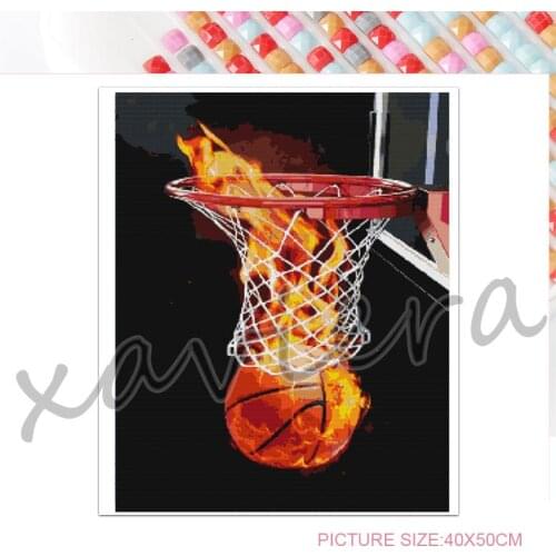 Diy 5D Diamond Painting Basketball Fire Embroidery Fantasy Full Drill Mosaic Rhinestone Cross Stitch Kit Home Decor Boys Bedroom