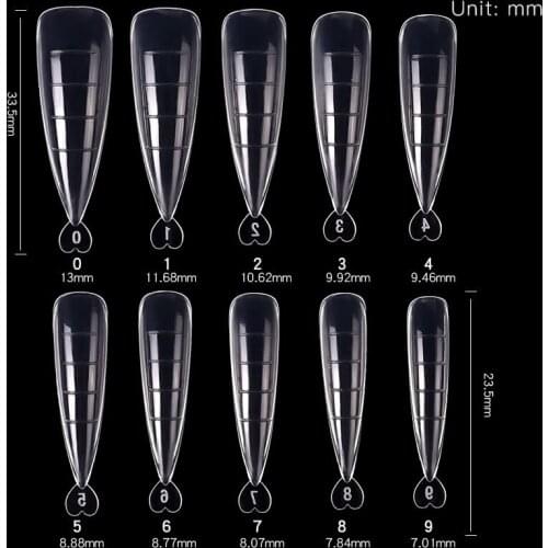 CHUNSHU Full Cover Sculpted Fake Nails 100 Pcs/Set Finger Gel Extension Nail Tips Quick Building Mold False Tips Nail Art Tools