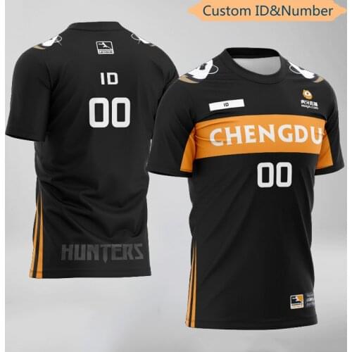 E-sports Player Uniform Jersey Chengdu Hunter Team T Shirt Custom ID Fans Game T-Shirt Customize Name Tees Shirt For Men WoMen