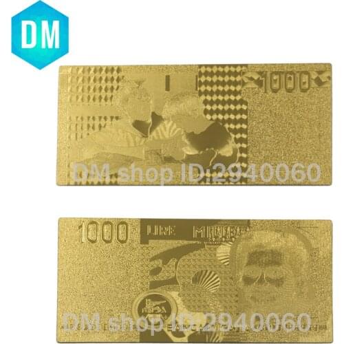 HOT SALE Nice Golden Italy 1000 Lira Banknote 10pcs/lot, Gold Foil Banknote Italian Currency Souvenir For Decoration
