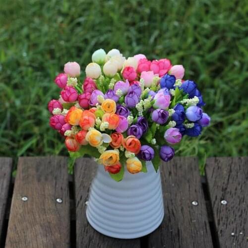 1pcs DIY Home Decoration Artificial Rose Silk Flowers 15 Flower Head Leaf Wedding Bridal Hydrangea Decor