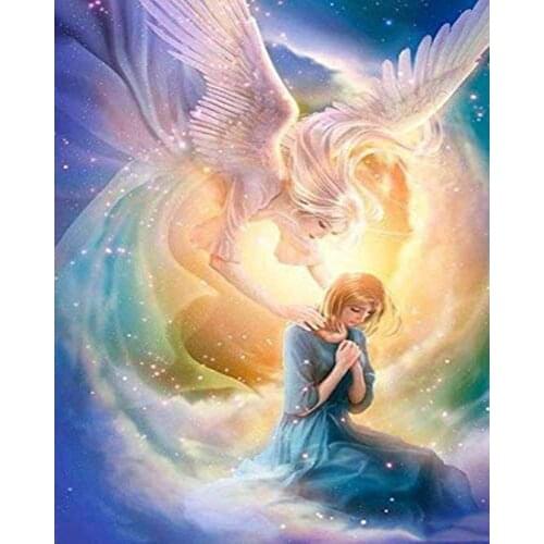 GATYZTORY Full Drill Angel Diamond Painting Figure Rhinestone Kits Cross Stitch Mosaic Art Handmade Gift Home Wall Decor