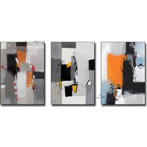 New Cheap 100% Hand Painted 3 Panels Oil Painting Canvas Wall Decor Art Large Size 3 Group Canvas Artwork For Living Room Decor