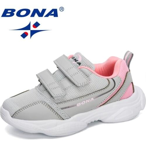 BONA 2020 New Designers Popular Childrens Sneakers Fashion Shoes Boys Students Breathable Running Sports Outdoor Girls Footwear