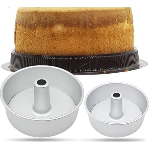 6inch 8inch Aluminum Alloy Round Chiffon Cake Pan Removable Bottom Hollow Chimney Cake Mold DIY Baking Cake Tools