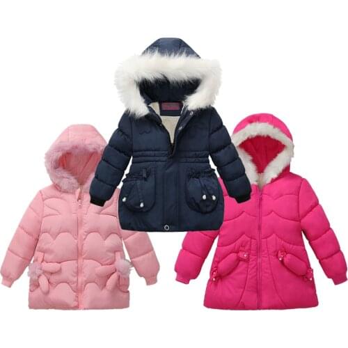 Girls Jackets Clothing Coats 2021 Winter Girls Hooded Jackets Kids Boys Plus Velvet Thick Top Outwear Childrens Ski Sportswear