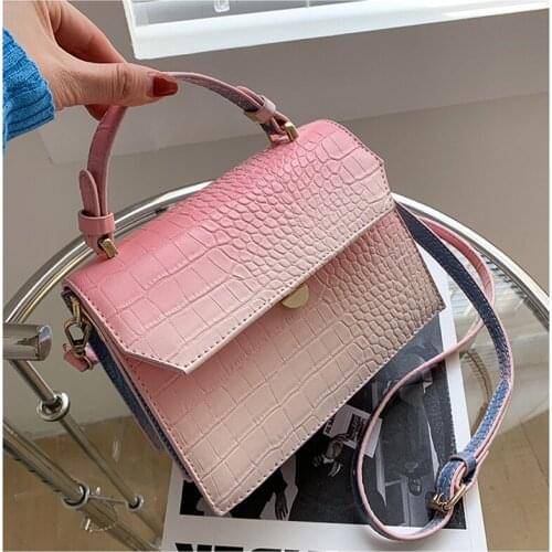 Fashion Shoulder Messenger bag 2021 New Summer bag for women Gradual Change Colour Style Simple Fresh Western Small Square Bag