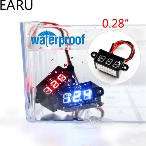 Motorcycle Car Boat DIY Waterproof 0.28'' DC2.5-30V Digital LED Mini Display Module Voltmeter Voltage Tester Panel Meter Gauge