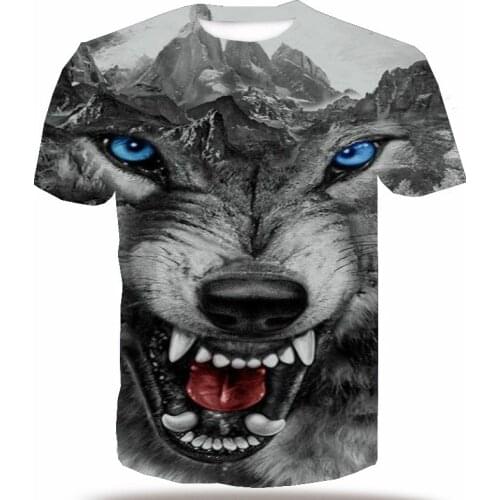 UNEY Mens Forest Wolf T-Shirt Short Sleeve Wolf Tops Tees 3D Pattern Shirt Men/Woman Shirt Wolfish Tops Unisex Tees Eu/Us Size