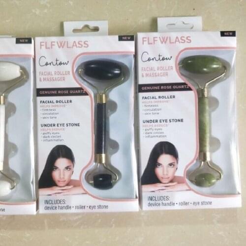 Natural Jade Beauty Device Face-lifting Massage Wheel Push Roller Massager Face Jade Roller Massager Keep Healthy and Beautiful