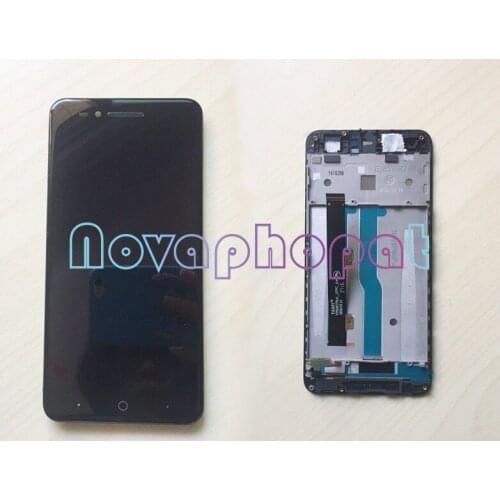 Novaphopat Black LCD For ZTE Blade A612 BA612 Touch Screen Digitizer With LCD Display Full Assembly with frame Replacement