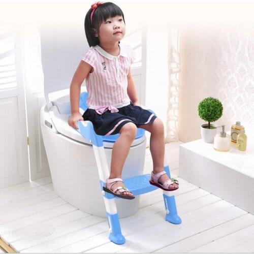 New Baby Toddler Potty Toilet Trainer Safety Seat Chair Step with Adjustable Ladder Infant Toilet Training Non-slip Folding Seat