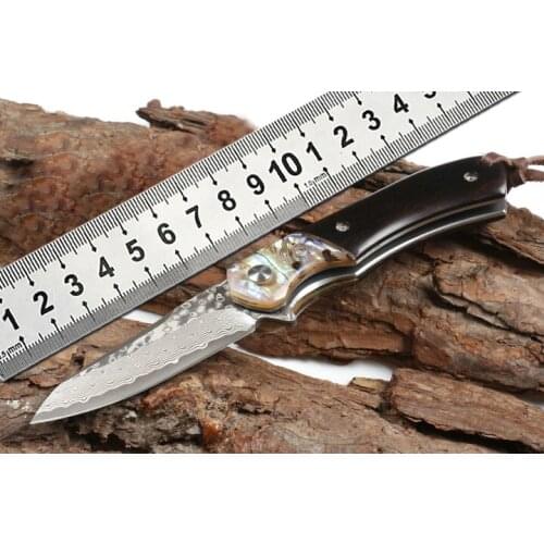 New Product High Quality VG10 Damascus Steel Folding Knife Outdoor Camping Hunting EDC Knife Multi-Purpose Combat Military Knife