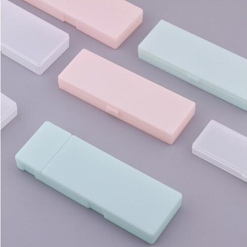 Plastic Pencil Case 2021 New Simple Transparent Multifunction Pure Color Frosted Storage Stationery Office Supply