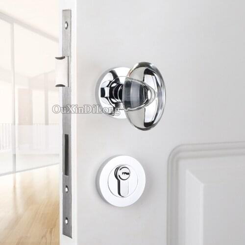 Top Luxury European Crystal Knobs Door Lock Set Interior Living Room Bedroom Bathroom Silent Door Lock Chrome/Gold