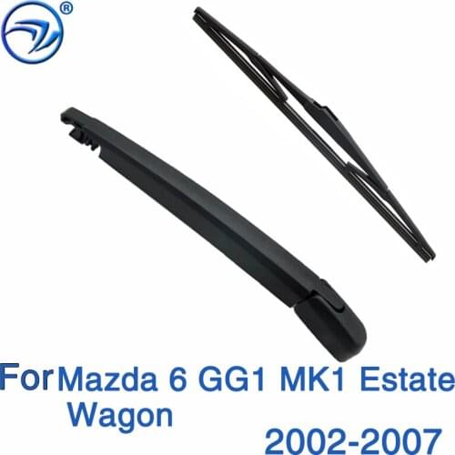 Wiper 12" Rear Wiper Blade & Arm Set Kit For Mazda 6 GG1 MK1 Estate Wagon 2002-2007 Windshield Windscreen