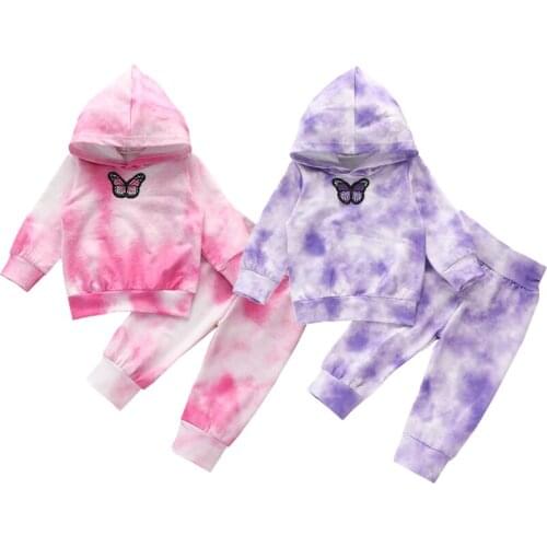 Girls Clothing Sets Fashion Toddler Kids Girl Hooded Sweatshirts Tops Pants Suit Spring Children Sports Clothes Tracksuits Set