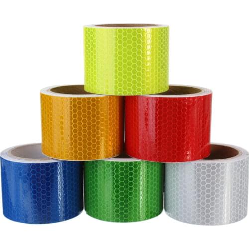 1pcs Waterproof Pure Color Reflect Light Safety Security Caution Reflective Tape Warning Tape Sticker Self Adhesive Tape