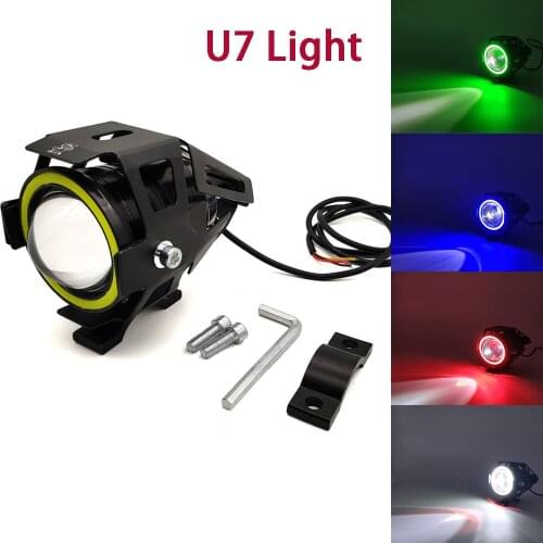 2Pcs Motorcycle Headlights Front Spotlight 12V U7 LED Light Fog Lamp For Kawasaki z1000 sx gtr 1400 zx 6r 10r zx10 r zzr 600