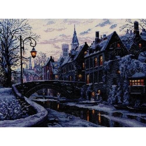 2021 Drop Shipping Embroidery Winter Evening Cross Stitch Supplies Toronto with 100% Cotton Floss & Free Shipping for Wall Decor