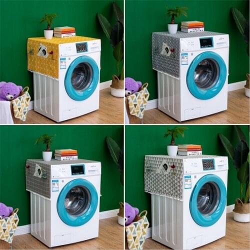 30*90cm/55*130cm Geometric Cotton Linen Dust Covers Washing Machine Covers Refrigerator organizer Fridge Dust Cover Home Decor
