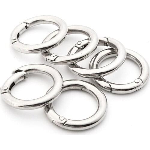 6pcs 25mm Mini Circle Round Aluminum Alloy Carabiner Spring Snap Clip Hooks Keychain For Outdoor Camping Climbing Hiking