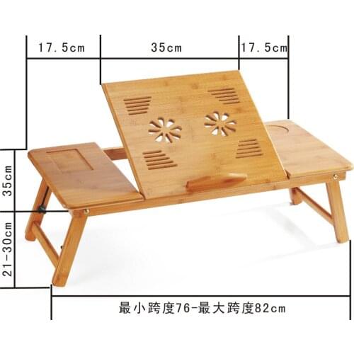 70*35cm Multipurpose Folding Loptop Desk Portable Bed learning desk with USB fan and drawer