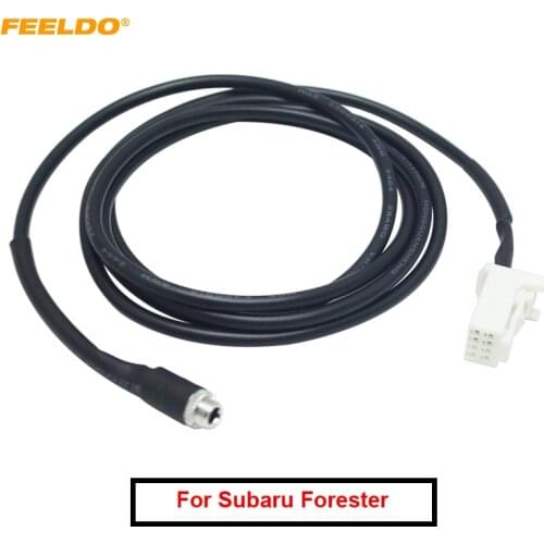 FEELDO 8Pcs Car Radio Input AUX Plug Cable with 8 Pin Connector for Subaru Forester 6-Disc CD Female AUX Wire Adapter Cable