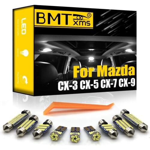 BMTxms Canbus For Mazda CX-3 CX-5 CX-7 CX-9 CX3 CX5 CX7 CX9 Vehicle LED Interior Dome Map Light License Plate Light Accessories
