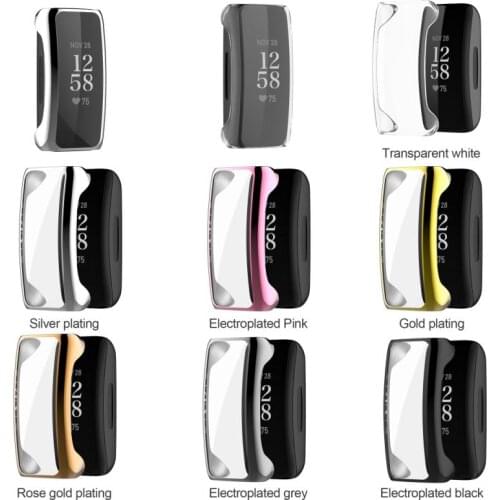 Case For Fitbit Inspire2 Smart Watch Case Cover Bracelet Electroplating TPU Transparent Case For Fitbit
