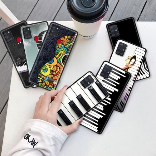 Smartphone Case For Samsung Galaxy A51 A71 A21s A31 A72 A52 A32 5G A41 A12 A02s A11 Silicone Cushion Cover Music Piano Keyboard