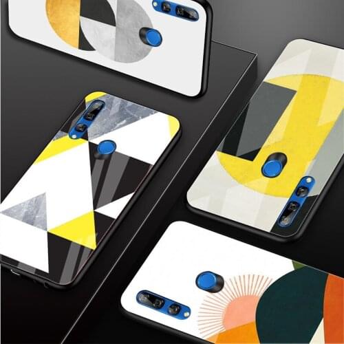 Splicing art Tempered Glass Phone Case For Huawei honor 8X 9 10i 20i 20Lite 20Pro 30 Pro Cover Shell