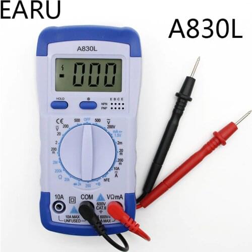 A830L LCD Digital Multimeter DC AC Voltage Diode Freguency Multitester Volt Tester Test Current Voltmeter Ammeter Amper Gauge