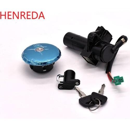 Motorcycle Scooter GN250 Electric Ignition Switch Lock Set Power Door Lock with Fuel Cap Cover for GN 250 250cc WJ250 For suzuki