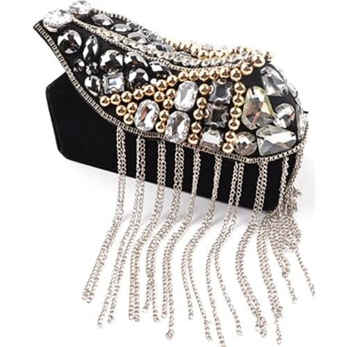Handmade A1025-6 epaulette jewelery tassel big shoulder brooch epaulet /epaulettes spikes/escapulario blazer accessories/pin