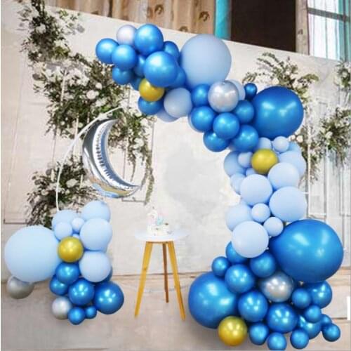 Birthday Party Background Layout Blue Series Balloon Chain Garland Set Combination Wedding Room Dress Up Baby Shower Supplies