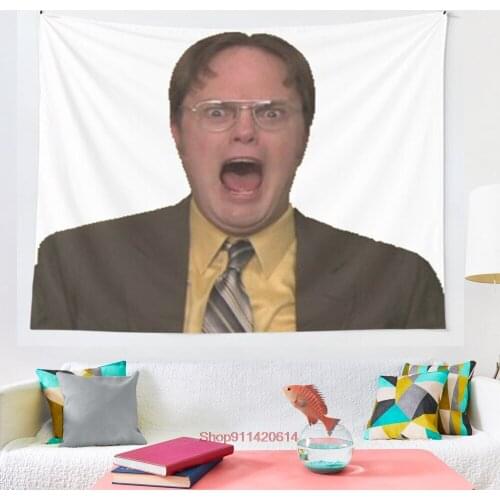 Dwight Schrute Screaming tapestry wall decoration Mandala tapestry witchcraft Bohemian Hippie home decoration yoga mat