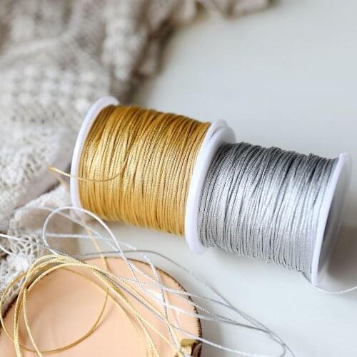 Hot sale Pale gold 1 mm gold silver small round rope lace accessories D0102