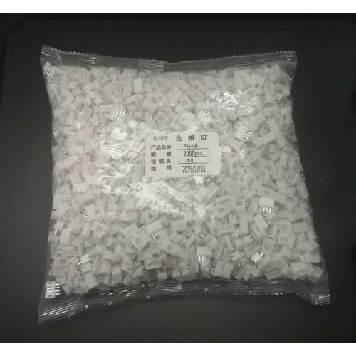 2000pcs PH 2.0mm Pitch 2p/3p/4P Pin Header JST Connector Wire Connectors Adaptor PH2.0 Spacing Connector