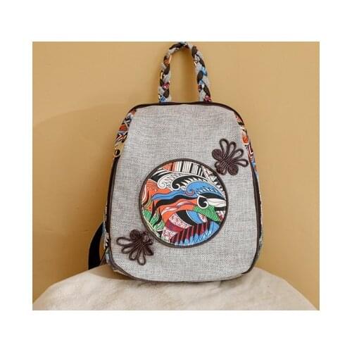 Fashion national String appliques women shopping backpacks!Nice personality embossing lady backrack all-match canvas backruck