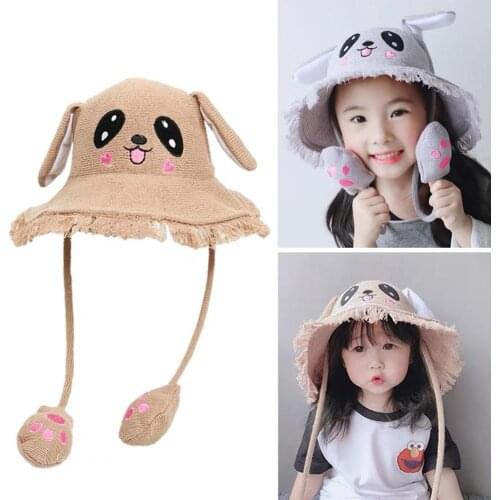 Cartoon Ears Press Air Cute Bag Moving Up Down Hat Girl Kids Summer Bucket Cap for kids and adult