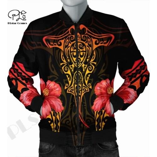 Men/Women Winter Dolphins Polynesian 3DPrint Autumn Zipper Flight Jacket Unique Casual Unisex Harajuku Thick Coat Streetwear E-7