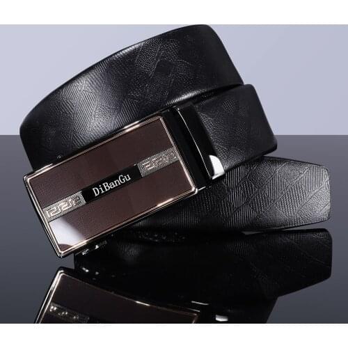 Cowhide Leather Strap Designer Metal Automatic Buckle Belts Men Luxury Jeans Waistband Men Belts Automatic Buckle Belt DiBanGu