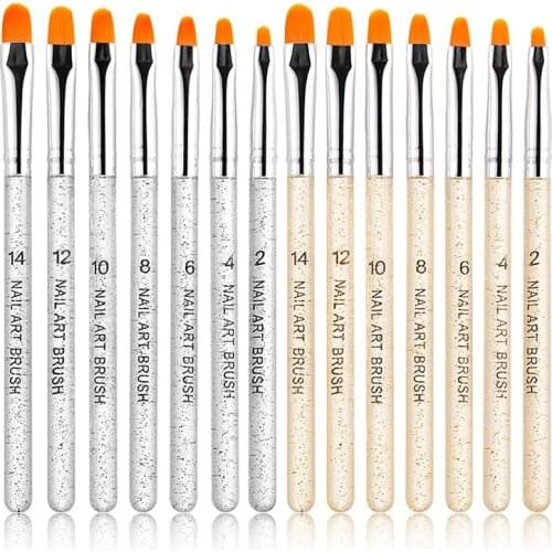 7Pcs Professional Manicure UV Gel Brush Pen nail polish brush accessories for nail styling painting acrylic gel nail art kit set