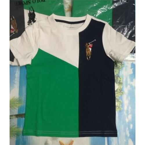 New summer fashion high quality Casual kids clothes cotton Patchwork O-Neck short-sleeved baby boys girls t-shirt tops 2-14 year